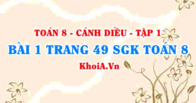 Bài 1 trang 49 SGK Toán 8 tập 1 Cánh Diều